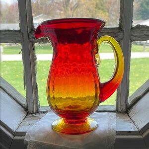 Vibrant Blenko Art Glass Pitcher